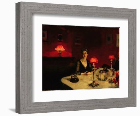 A Dinner Table at Night, 1884-John Singer Sargent-Framed Giclee Print