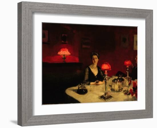 A Dinner Table at Night, 1884-John Singer Sargent-Framed Giclee Print