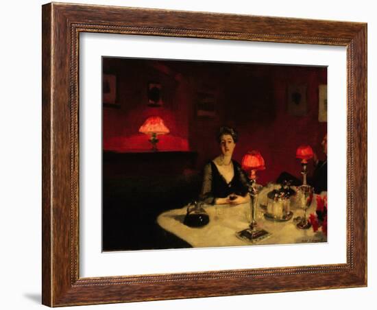 A Dinner Table at Night, 1884-John Singer Sargent-Framed Giclee Print