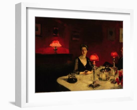 A Dinner Table at Night, 1884-John Singer Sargent-Framed Giclee Print