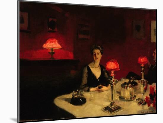 A Dinner Table at Night, 1884-John Singer Sargent-Mounted Giclee Print