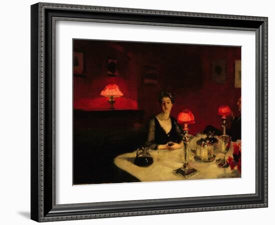 A Dinner Table at Night, 1884-John Singer Sargent-Framed Giclee Print