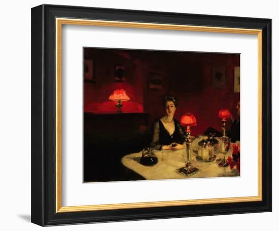 A Dinner Table at Night, 1884-John Singer Sargent-Framed Premium Giclee Print