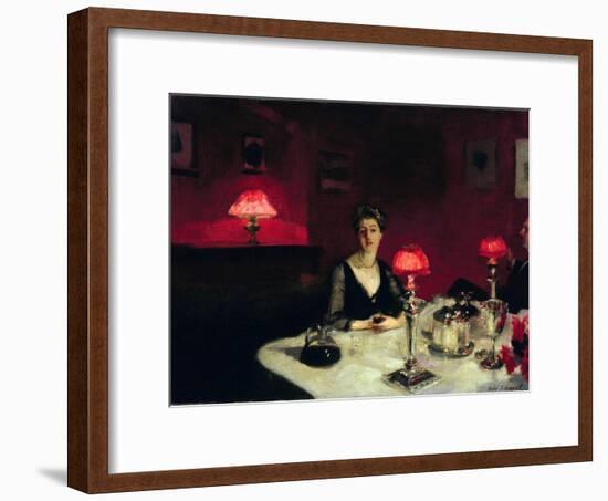 A Dinner Table at Night-John Singer Sargent-Framed Giclee Print