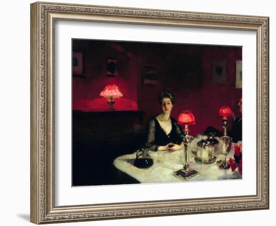 A Dinner Table at Night-John Singer Sargent-Framed Giclee Print