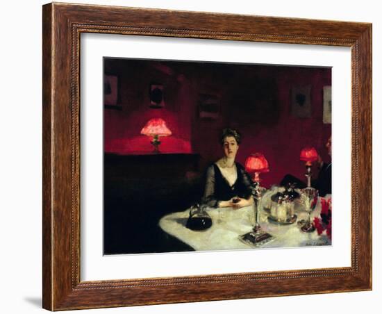 A Dinner Table at Night-John Singer Sargent-Framed Giclee Print