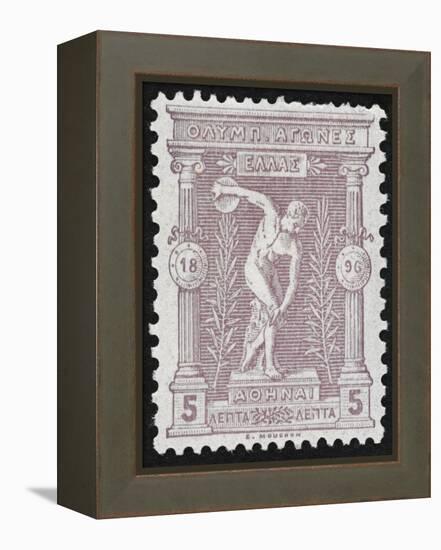 A Discus Thrower. Greece 1896 Olympic Games 5 Lepta Unused - Philatelic Collections,-null-Framed Premier Image Canvas