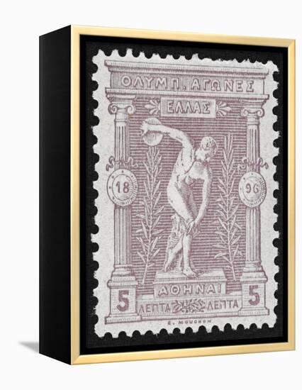 A Discus Thrower. Greece 1896 Olympic Games 5 Lepta Unused - Philatelic Collections,-null-Framed Premier Image Canvas