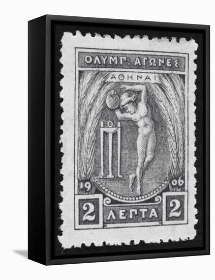 A Discus Thrower. Greece 1906 Olympic Games 2 Lepta, Unused-null-Framed Premier Image Canvas