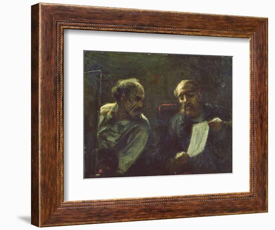 A Discussion in the Studio, 1852-55-Honore Daumier-Framed Giclee Print