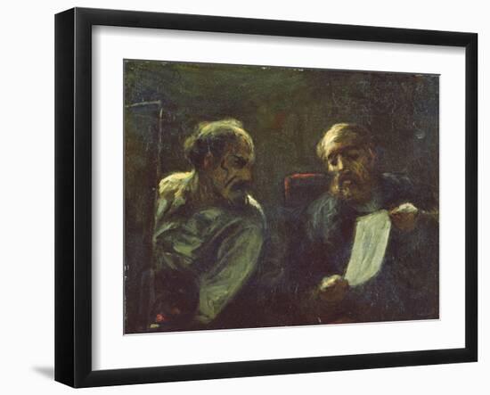 A Discussion in the Studio, 1852-55-Honore Daumier-Framed Giclee Print