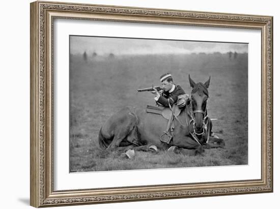 A Dismounted Lancer at a Skirmishing Display, 1896-Gregory & Co-Framed Giclee Print