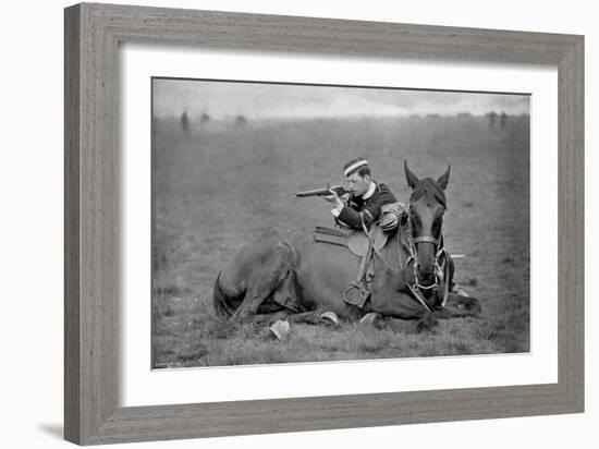 A Dismounted Lancer at a Skirmishing Display, 1896-Gregory & Co-Framed Giclee Print