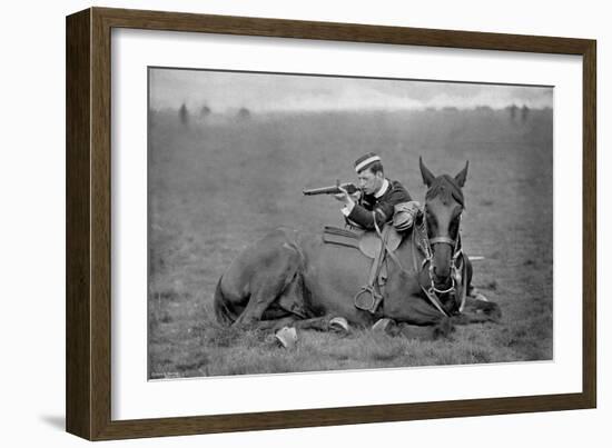 A Dismounted Lancer at a Skirmishing Display, 1896-Gregory & Co-Framed Giclee Print