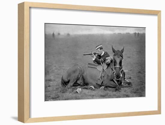 A Dismounted Lancer at a Skirmishing Display, 1896-Gregory & Co-Framed Giclee Print
