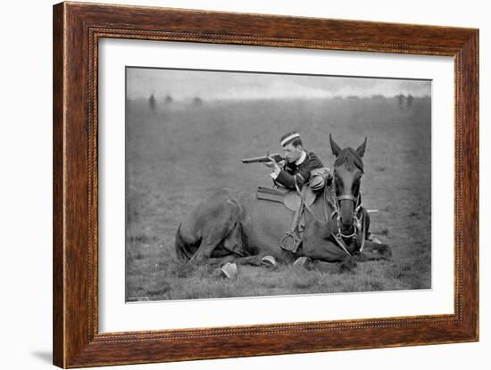 A Dismounted Lancer at a Skirmishing Display, 1896-Gregory & Co-Framed Giclee Print