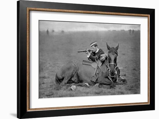 A Dismounted Lancer at a Skirmishing Display, 1896-Gregory & Co-Framed Giclee Print