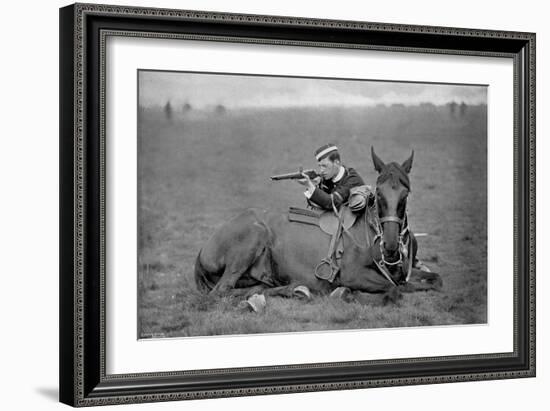 A Dismounted Lancer at a Skirmishing Display, 1896-Gregory & Co-Framed Giclee Print