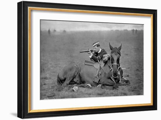 A Dismounted Lancer at a Skirmishing Display, 1896-Gregory & Co-Framed Giclee Print