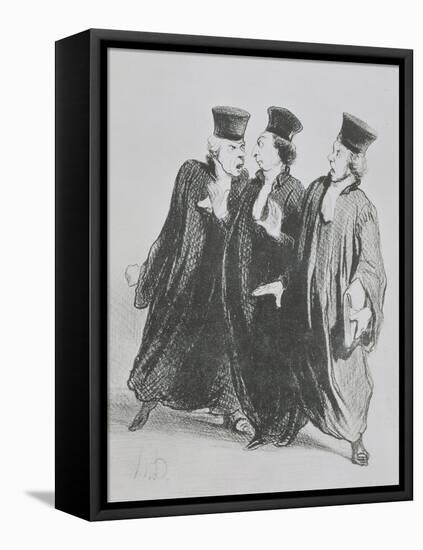 A Dispute Outside the Courtroom, from the series 'Les Gens de Justice' c.1846-Honore Daumier-Framed Premier Image Canvas