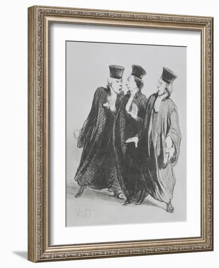 A Dispute Outside the Courtroom, from the series 'Les Gens de Justice' c.1846-Honore Daumier-Framed Giclee Print