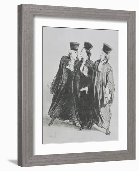 A Dispute Outside the Courtroom, from the series 'Les Gens de Justice' c.1846-Honore Daumier-Framed Giclee Print