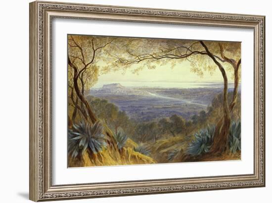 A Distant view of Nice from the Hills, 1876 watercolor-Edward Lear-Framed Giclee Print