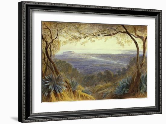 A Distant view of Nice from the Hills, 1876 watercolor-Edward Lear-Framed Giclee Print