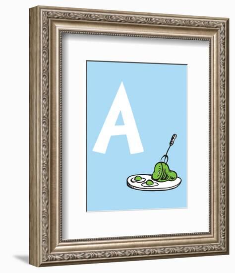 A - Do You Like Green Eggs and Ham? (on blue)-Theodor (Dr. Seuss) Geisel-Framed Art Print