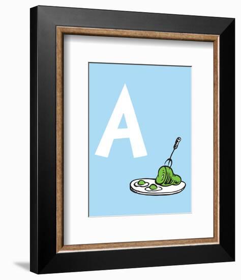 A - Do You Like Green Eggs and Ham? (on blue)-Theodor (Dr. Seuss) Geisel-Framed Art Print