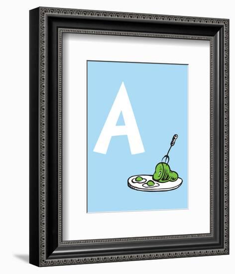 A - Do You Like Green Eggs and Ham? (on blue)-Theodor (Dr. Seuss) Geisel-Framed Art Print