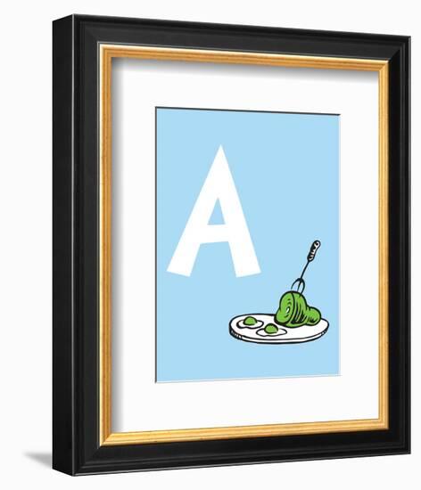 A - Do You Like Green Eggs and Ham? (on blue)-Theodor (Dr. Seuss) Geisel-Framed Art Print