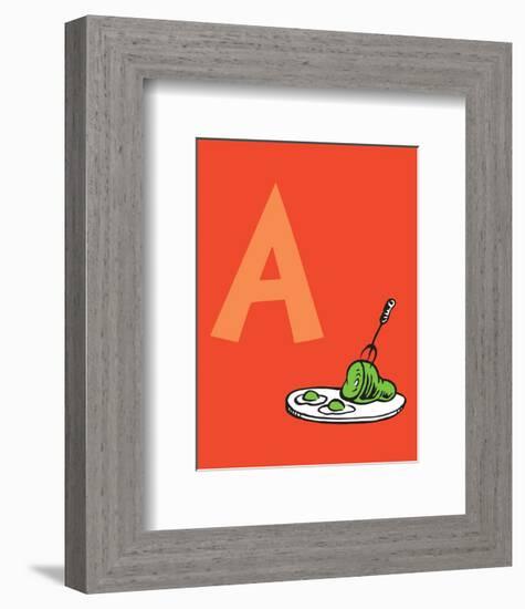 A - Do You Like Green Eggs and Ham? (on red)-Theodor (Dr. Seuss) Geisel-Framed Art Print