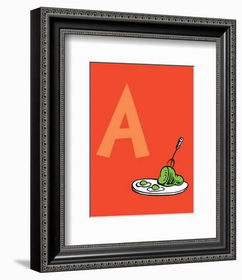 A - Do You Like Green Eggs and Ham? (on red)-Theodor (Dr. Seuss) Geisel-Framed Art Print