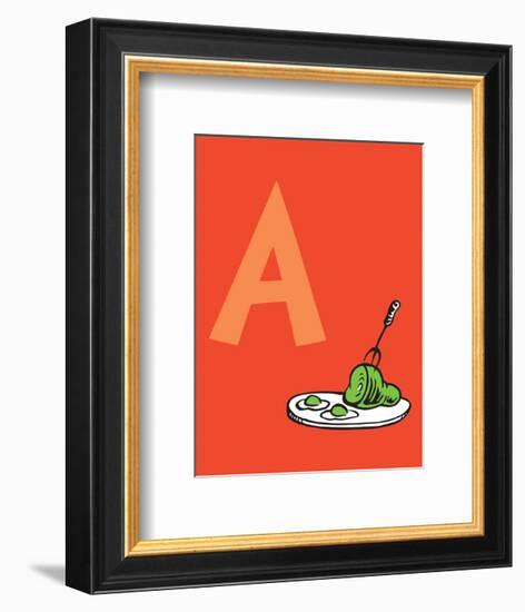 A - Do You Like Green Eggs and Ham? (on red)-Theodor (Dr. Seuss) Geisel-Framed Art Print