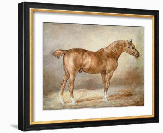 A Docked Chestnut Horse-Theodore Gericault-Framed Giclee Print