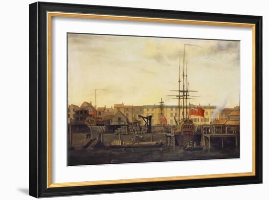 A Dockyard at Wapping-Francis Holman-Framed Giclee Print