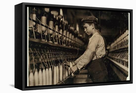 A Doffer Replaces Full Bobbins at Globe Cotton Mill, Augusta, Georgia, 1909-Lewis Wickes Hine-Framed Premier Image Canvas