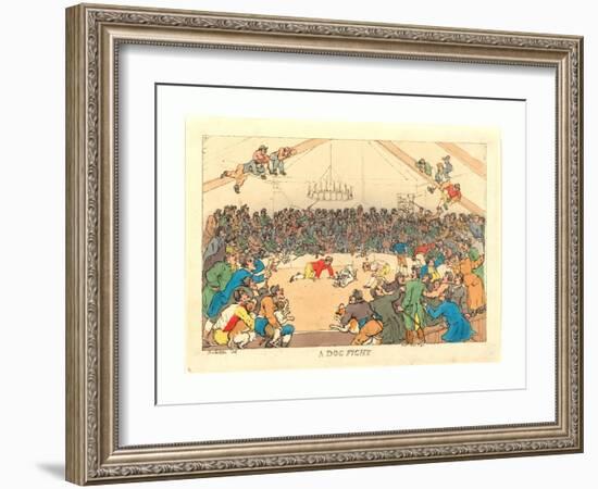 A Dog Fight, 1811-Thomas Rowlandson-Framed Giclee Print