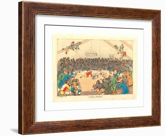 A Dog Fight, 1811-Thomas Rowlandson-Framed Giclee Print