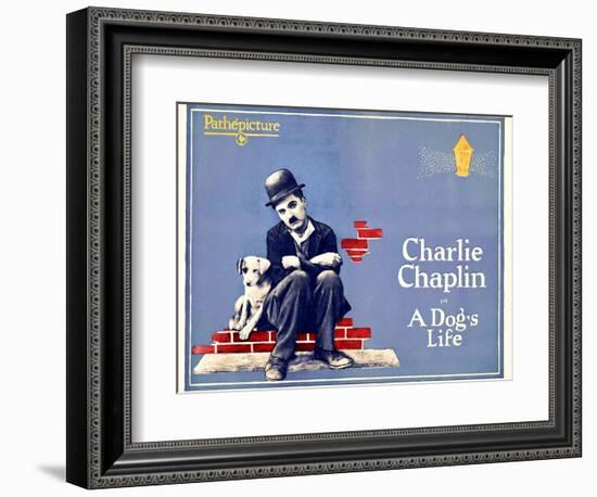 A Dog's Life, Charlie Chaplin, 1918-null-Framed Art Print