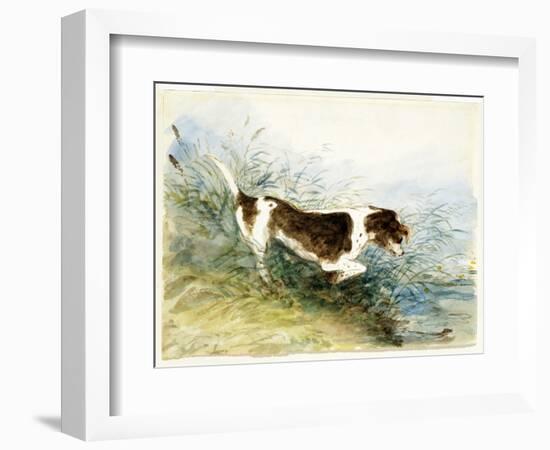 A Dog Watching a Rat in the Water - Dedham, Painted 1831-John Constable-Framed Giclee Print