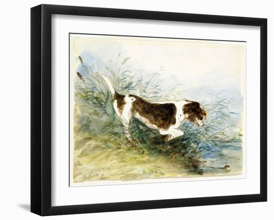 A Dog Watching a Rat in the Water - Dedham, Painted 1831-John Constable-Framed Giclee Print