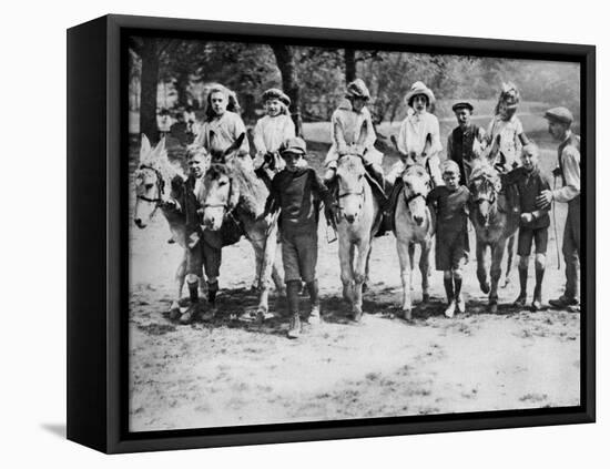 A Donkey Ride on a Bank Holiday on Hamstead Heath, London, 1926-1927-null-Framed Premier Image Canvas