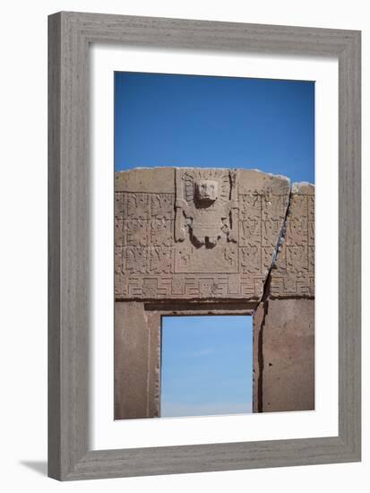 A Doorway in the Ancient City of Tiwanaku-Alex Saberi-Framed Photographic Print