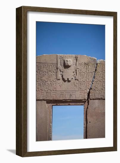 A Doorway in the Ancient City of Tiwanaku-Alex Saberi-Framed Photographic Print