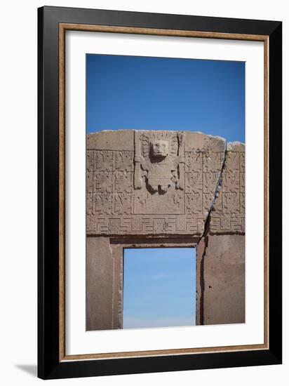 A Doorway in the Ancient City of Tiwanaku-Alex Saberi-Framed Photographic Print