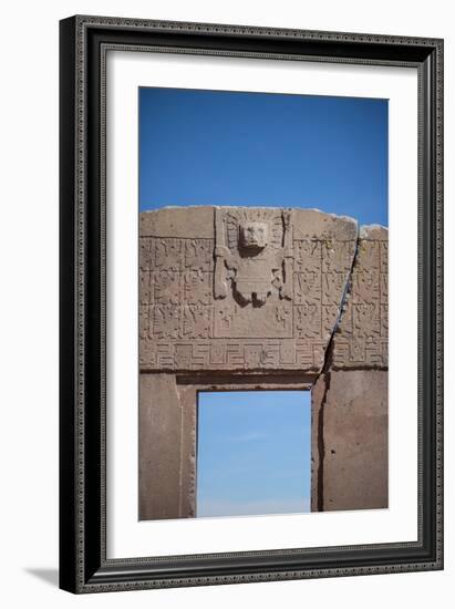 A Doorway in the Ancient City of Tiwanaku-Alex Saberi-Framed Photographic Print