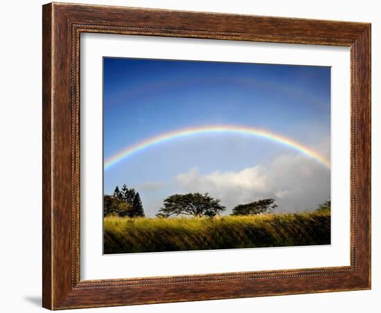 A Double Rainbow Above Countryside-Jody Miller-Framed Photographic Print