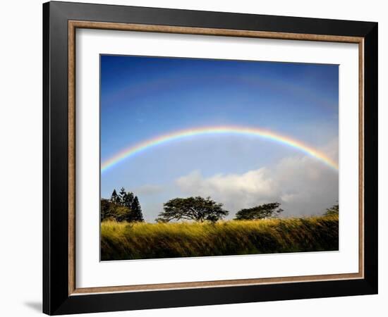 A Double Rainbow Above Countryside-Jody Miller-Framed Photographic Print